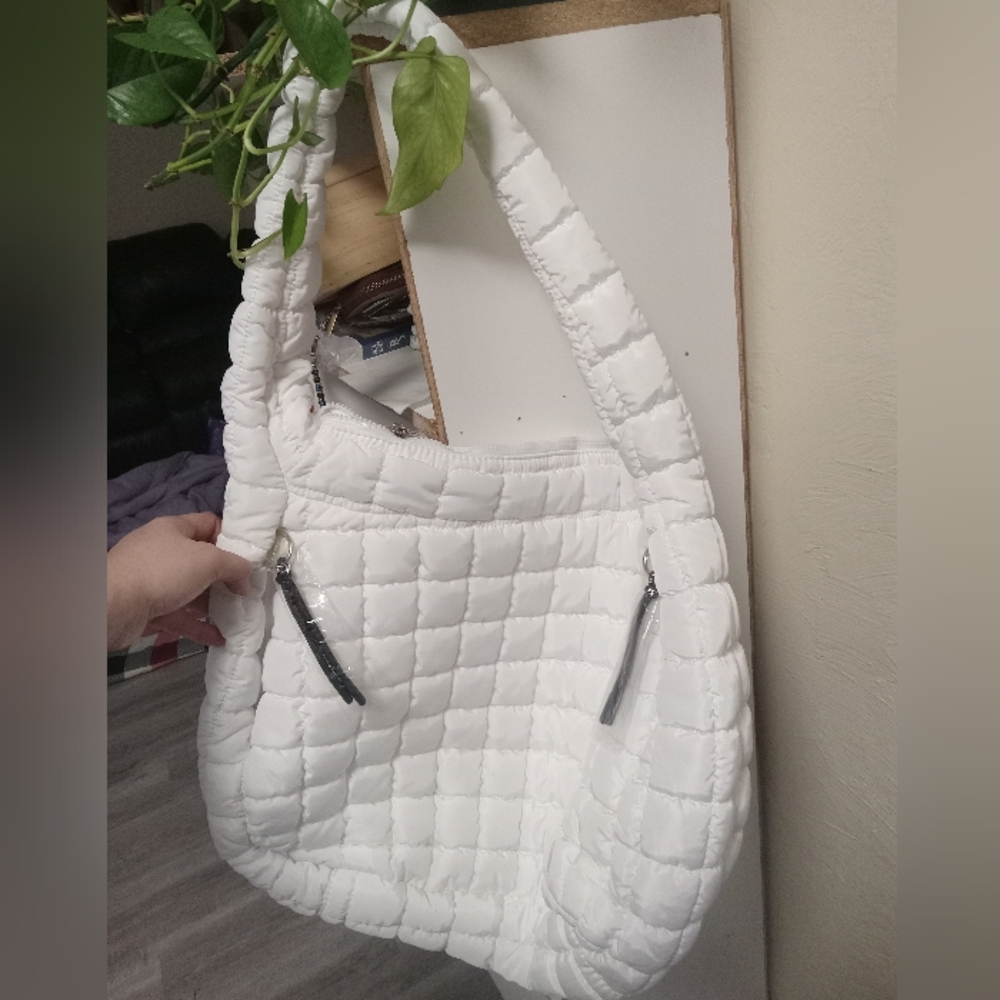 Free People White Quilted Shoulder Bag